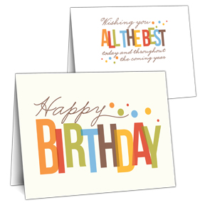 Colorful Lettering Business Birthday Card