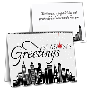 City Skyline Business Christmas Card