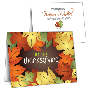 Autumn Leaves Business Thanksgiving Card