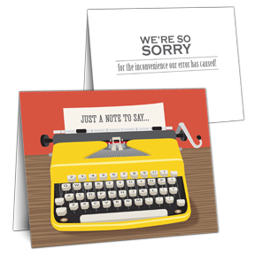 Business Apology Card - Typewriter