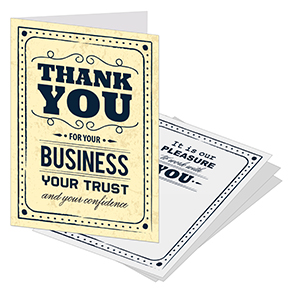 Thank you cards with slots for business card