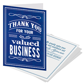 Chalk Board thank you card with slots for business card