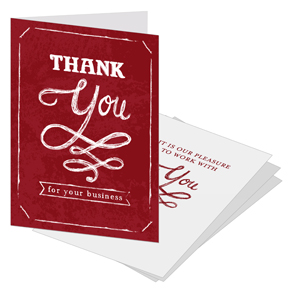 Thank You Card with business card slot