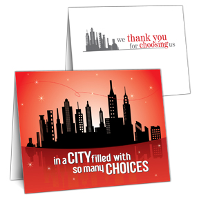 City Skyline Business Thank You Card