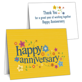 Anniversary cards for employees and business clients