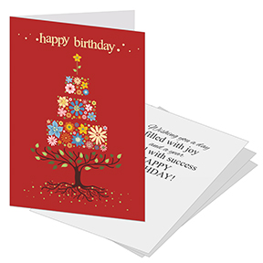 Floral Cake Business Birthday Card