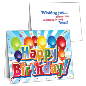 Festive Balloons Businses Birthday Card