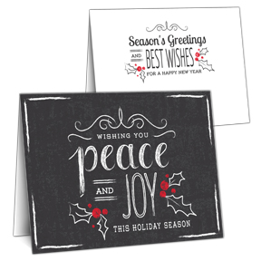 Blackboard Peace Business Holiday Card