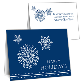 Blue Snowflake Business Christmas Card