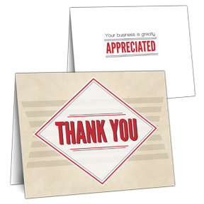 Thank you card with business card slots - diamond