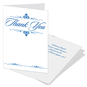 Thank you card with slots to hold business card